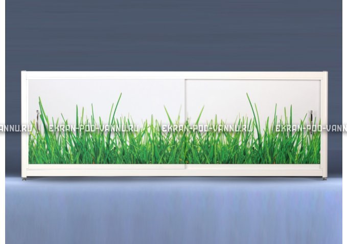 Экран на роликах EUROPLEX Трава – купить по цене 12400 руб. в интернет-магазине в городе Курган картинка 1