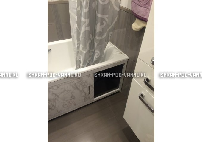 Раздвижной экран EUROPLEX Комфорт серый мрамор – купить по цене 6250 руб. в интернет-магазине в городе Курган картинка 4