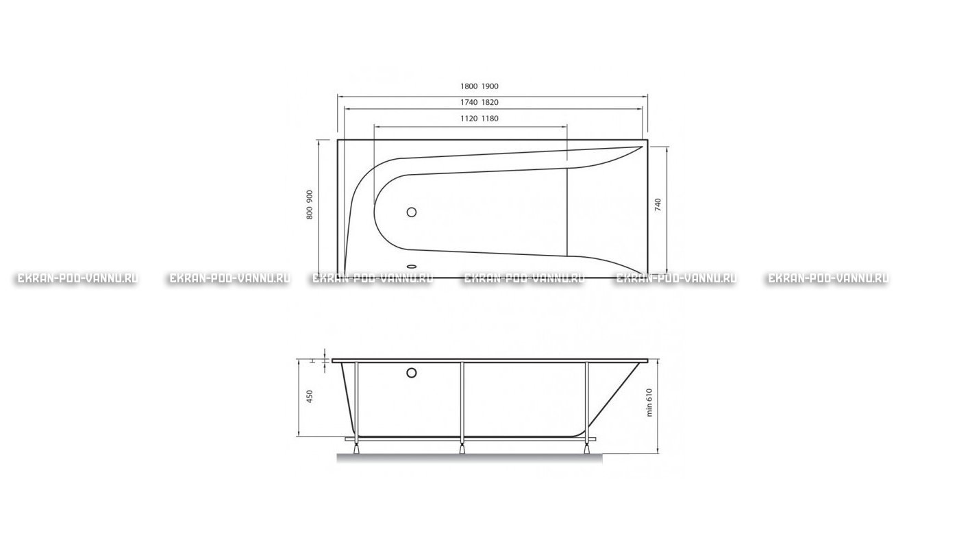 Акриловая ванна Vayer Boomerang 180x80 – купить по цене 43210 руб. в интернет-магазине в городе Курган картинка 15