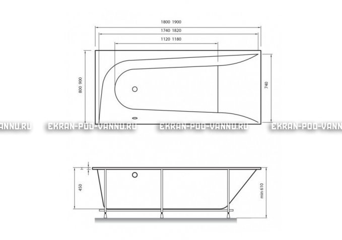 Акриловая ванна Vayer Boomerang 180x80 – купить по цене 43210 руб. в интернет-магазине в городе Курган картинка 4