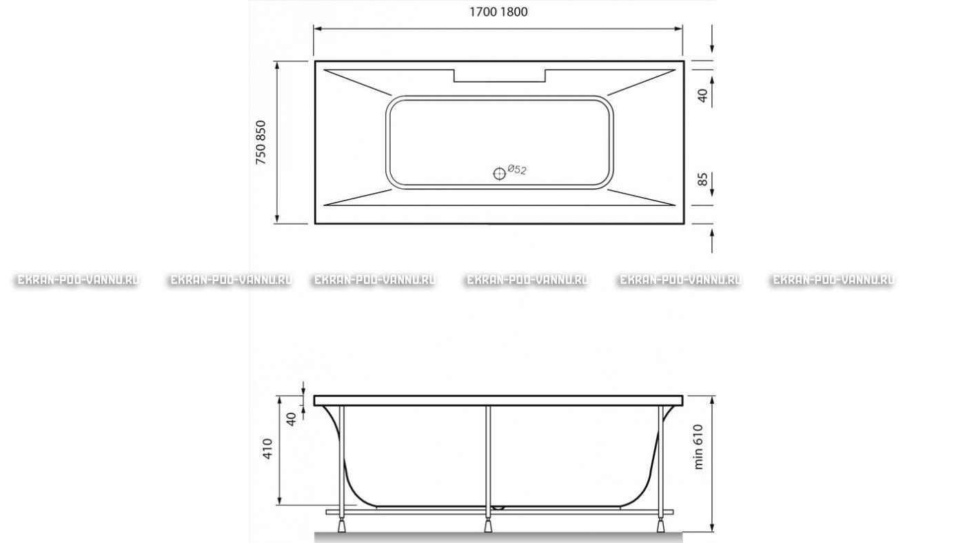 Акриловая ванна Vayer Casoli 180x80 – купить по цене 23580 руб. в интернет-магазине в городе Курган картинка 16